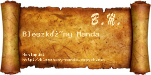 Bleszkány Manda névjegykártya